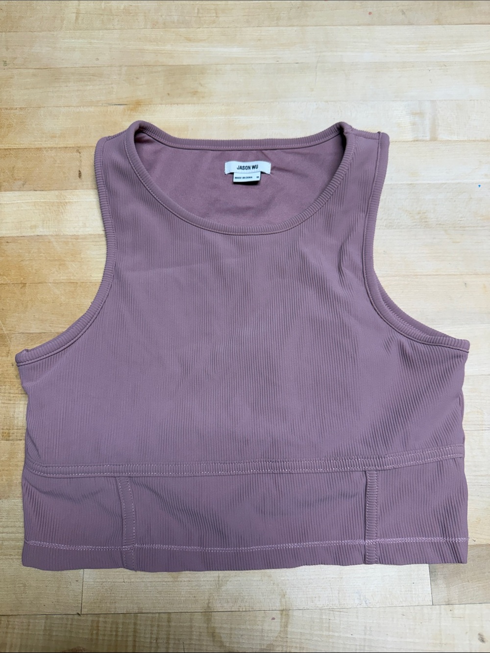Jason Wu Mauve Ribbed Cropped Tank